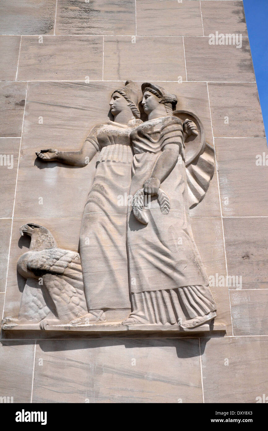 Gravur auf ewige Licht Memorial in Gettysburg Battlefield Park, Gettysburg, Pennsylvania Stockfoto