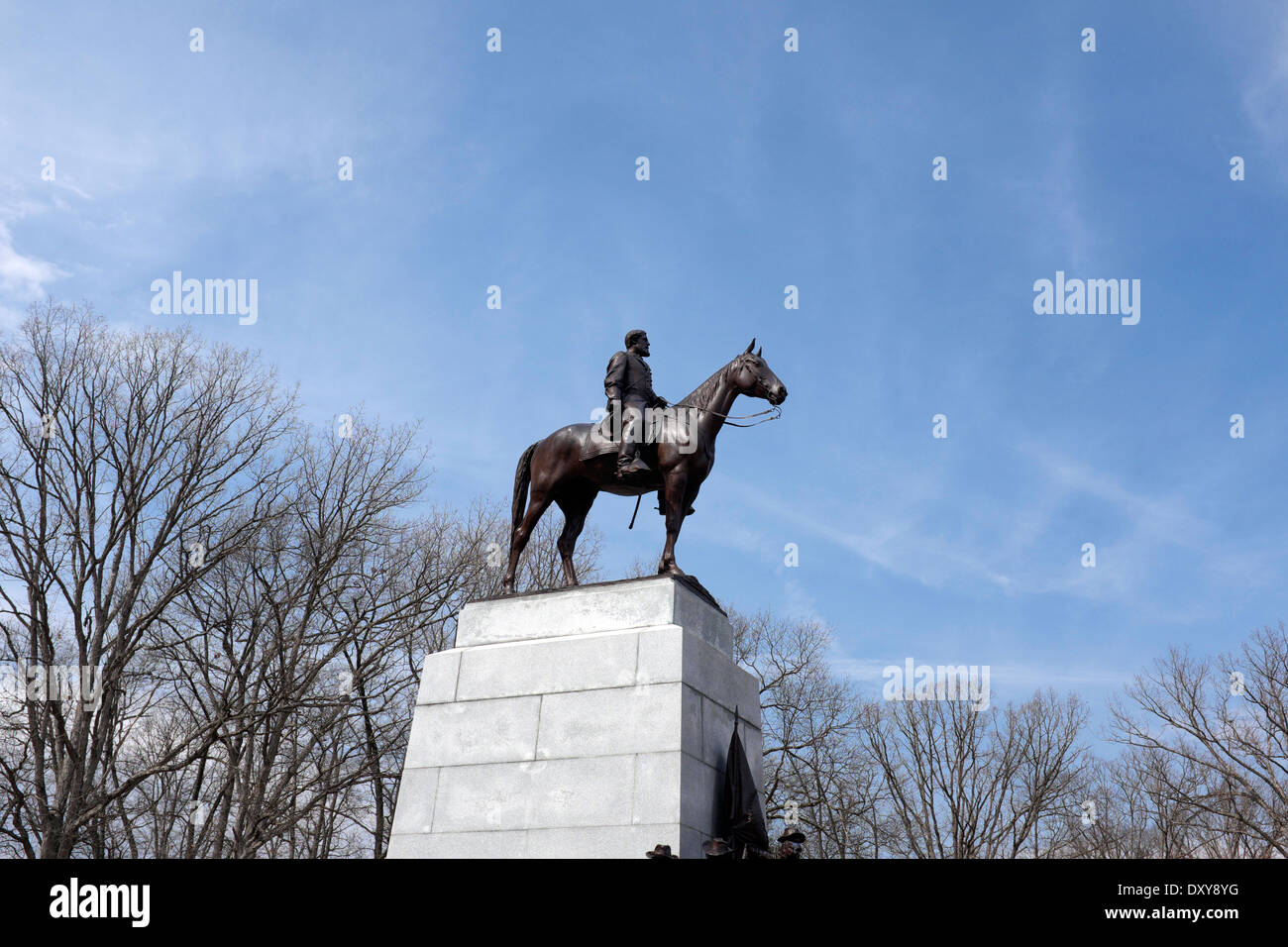 Statue von Konföderierten General Robert E Lee auf dem Virginia Memorial bei Gettysburg National Battlefield Park Stockfoto