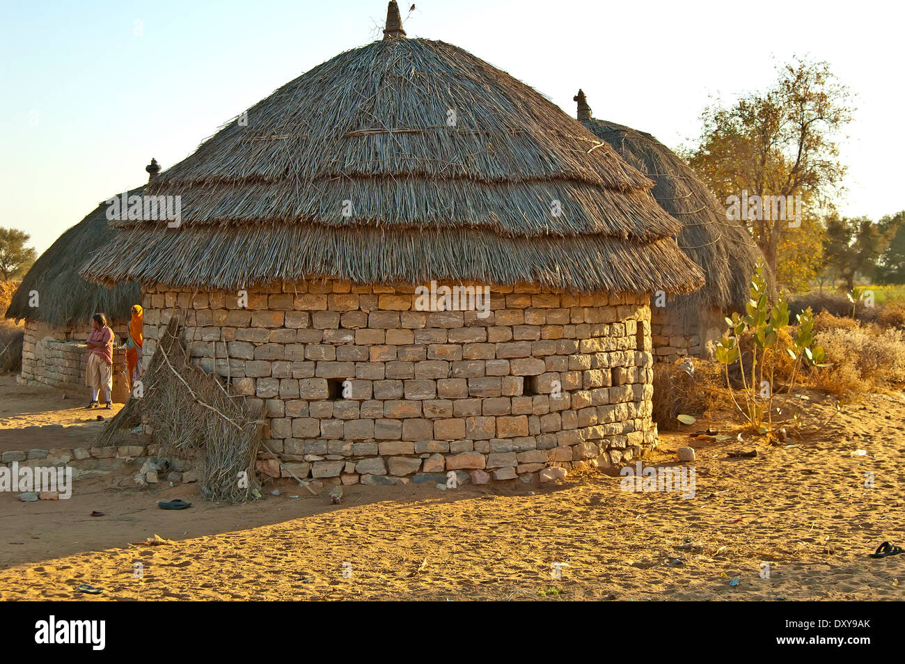 Dorfhaus in Rajasthan, Indien Stockfoto