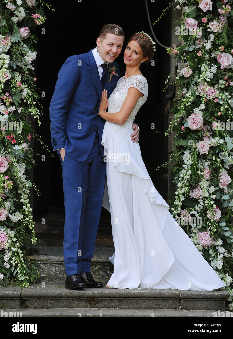 Die Hochzeit von "Made In Chelsea" Sterne Millie Mackintosh und Rapper Professor Green (richtiger Name Stephen Manderson) Stockfoto