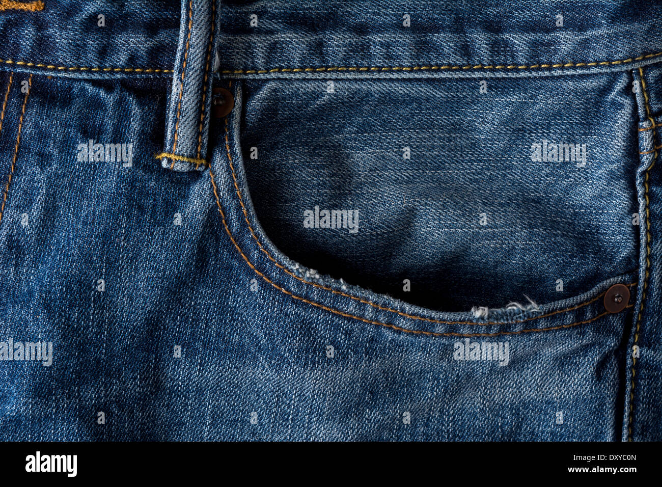 Nahaufnahme von Blue Jeans-Tasche Stockfoto