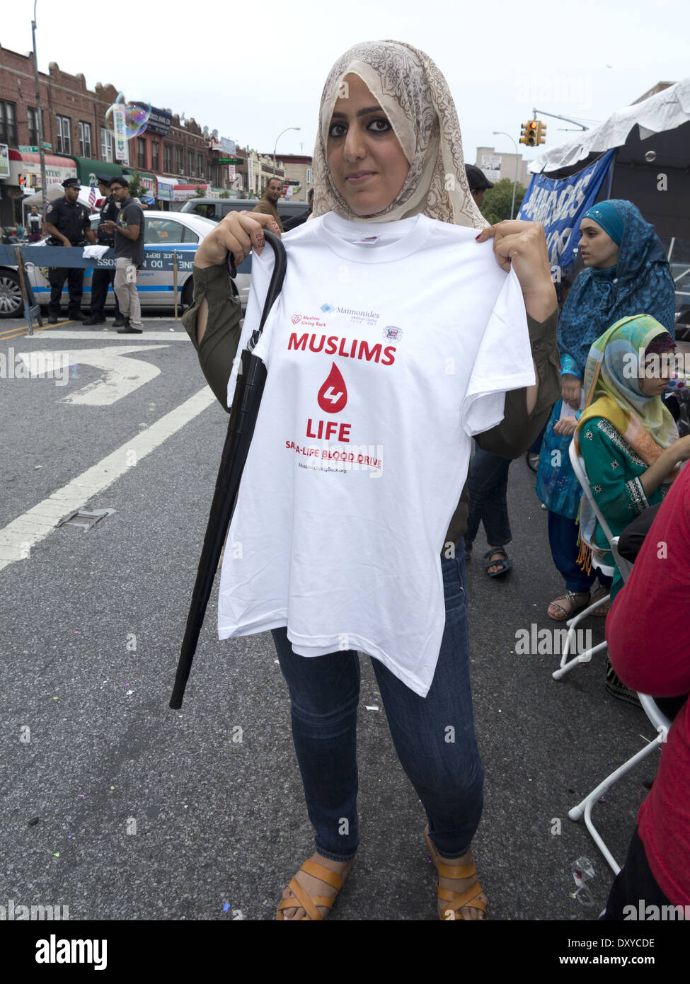 Pakistanischen Unabhängigkeitstag Street Festival und Messe in kleinen Pakistan im Abschnitt Erfolges von Brooklyn, NY, 2012. Stockfoto