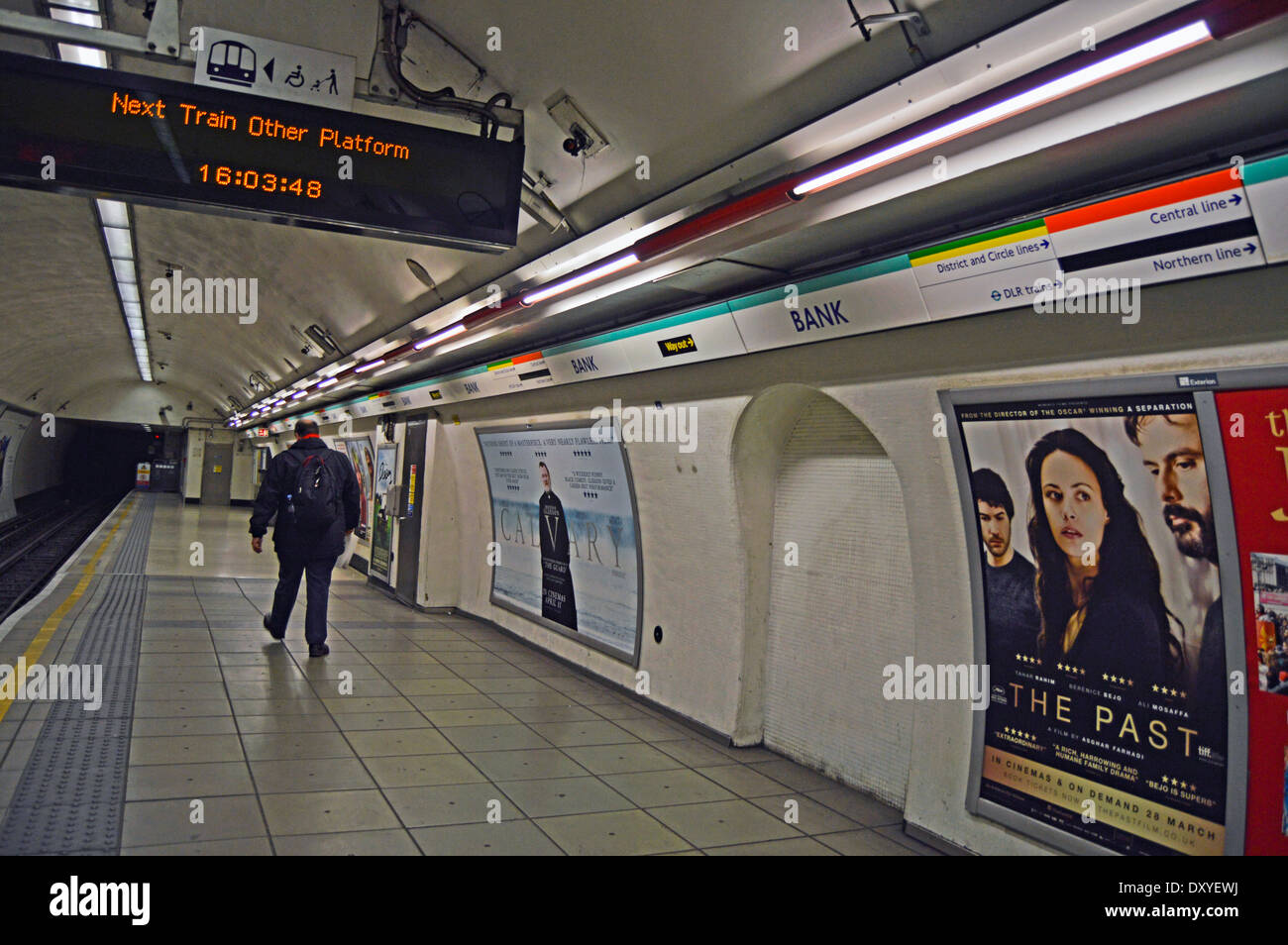 Waterloo & City Line Plattform, Bank, City of London, London, England, Vereinigtes Königreich Stockfoto
