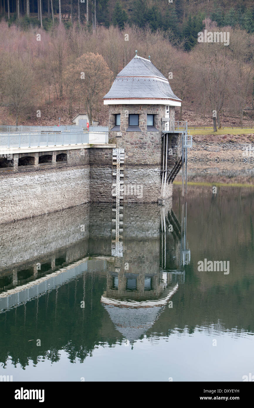 Damm der Lister Reservoir, Attendorn, Deutschland, Europa, Stockfoto