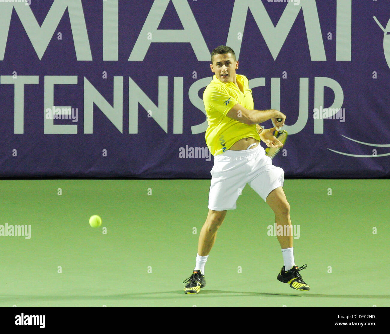 Männer-Finale des ersten jährlichen Miami Tennis Cup im Crandon Park Tennis Center mit: Nicolas Almagro Where: Key Biscayne Florida USA bei: 2. Dezember 2012 Stockfoto