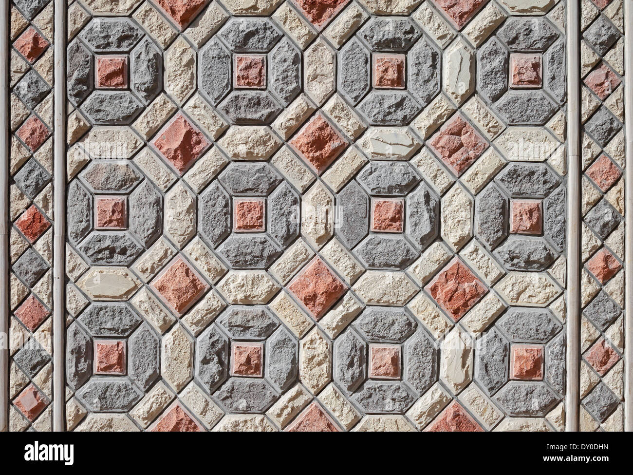 Hintergrundtextur von bunten orientalischen Steinmauer Mosaik-Muster Stockfoto