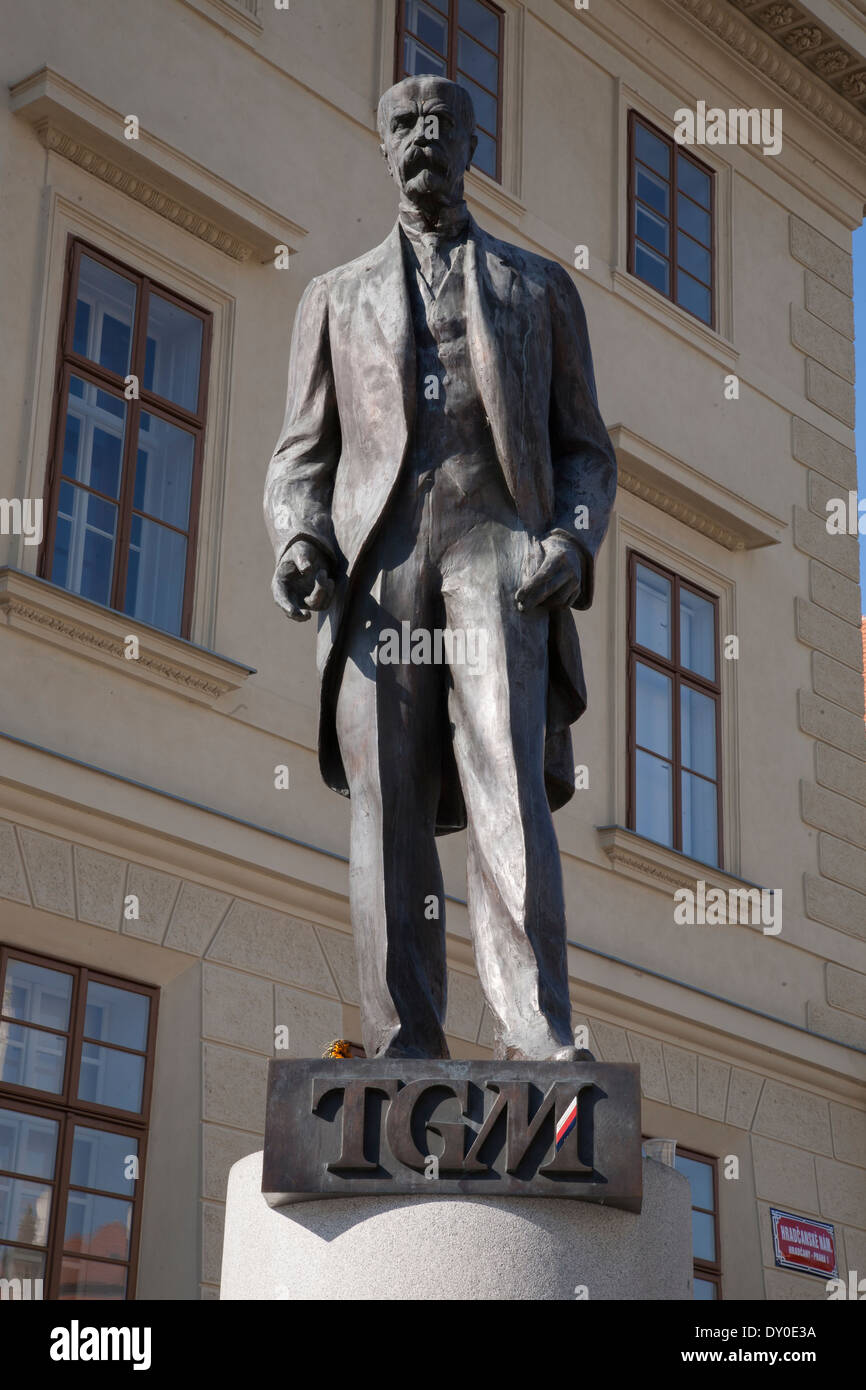 Tomas Garrigue Masaryk - TGM-Denkmal, Schloss; Prag; Tschechische Republik Stockfoto