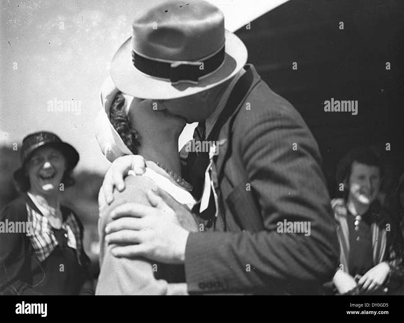 Westliche Vorstädte Rugby League Football Club Spieler verlassen für Neuseeland, 19. September 1934 / Sam Hood Stockfoto