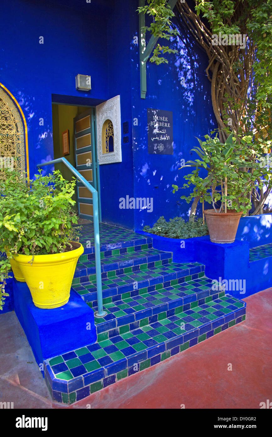 Eintritt in das Museum Berber, Majorelle Gärten, Marrakesch, Marokko Stockfoto