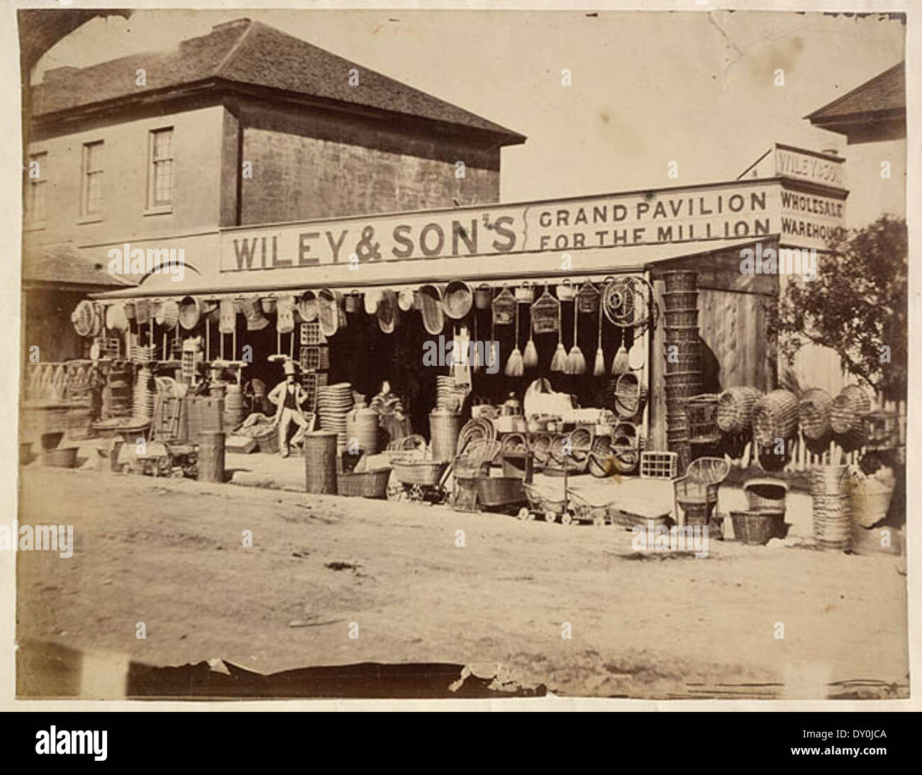 Wiley & Sohnes [Korb Großhandelslager, Park Street, Sydney], 1858 von William Blackwood Stockfoto
