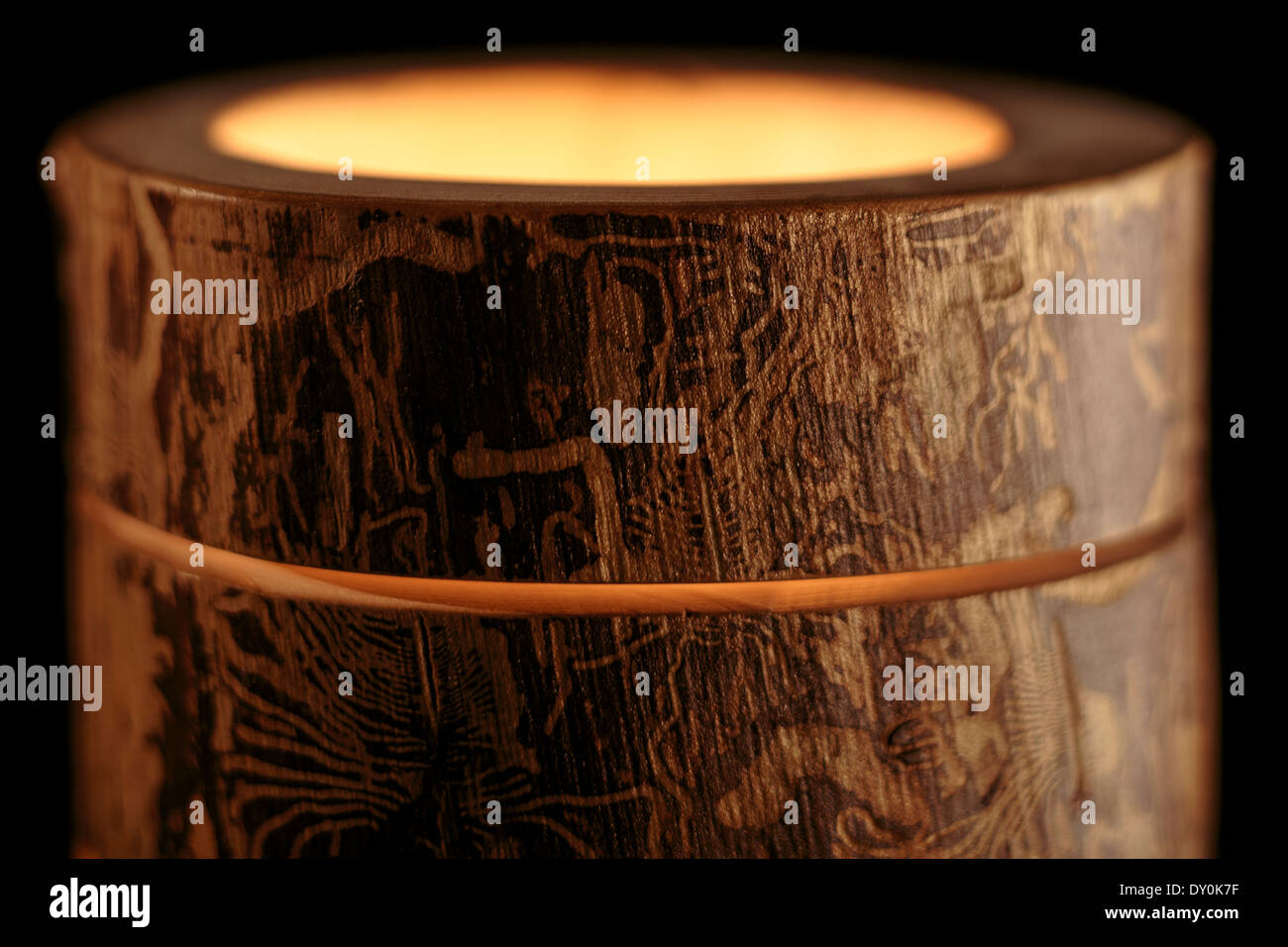 Design-Lampe, natürliche Muster, Nahaufnahme Stockfoto
