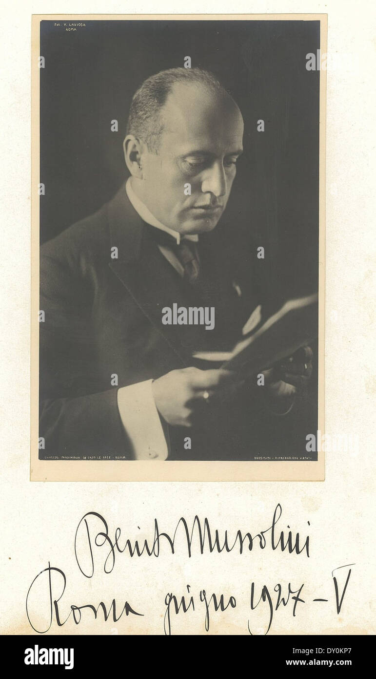 Benito Mussolini, 1927 / Fotograf V. Laviosa, Rom Stockfoto