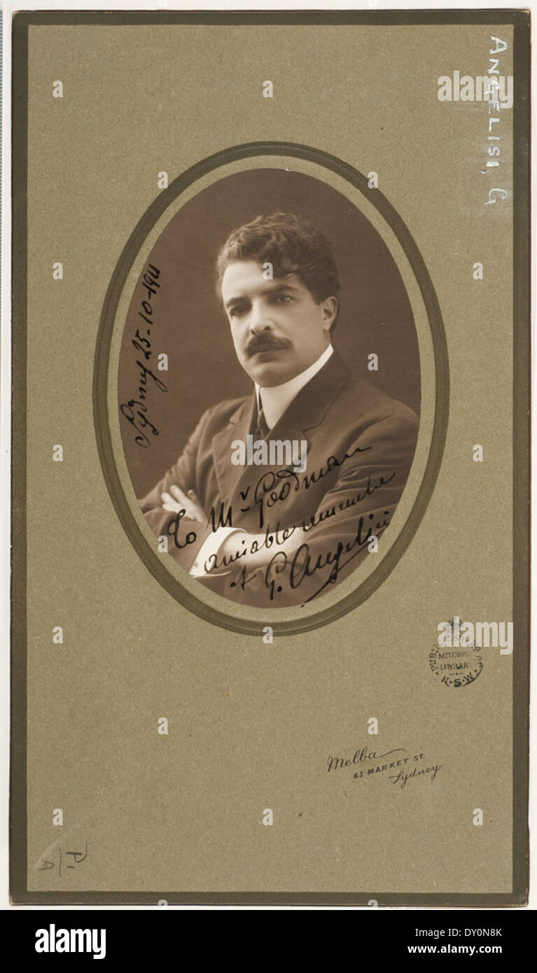 Giuseppe Angelini, Dirigent, Melba-Williamson Opera Company, Sydney, 25. Oktober 1911 / Foto von Melba Studio Stockfoto