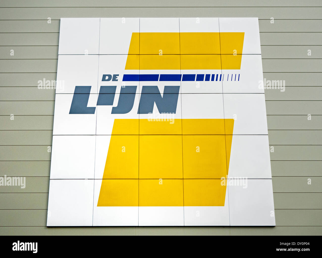 Logo von den flämischen Transport company De Lijn / Vlaamse Vervoersmaatschappij De Lijn in Belgien Stockfoto