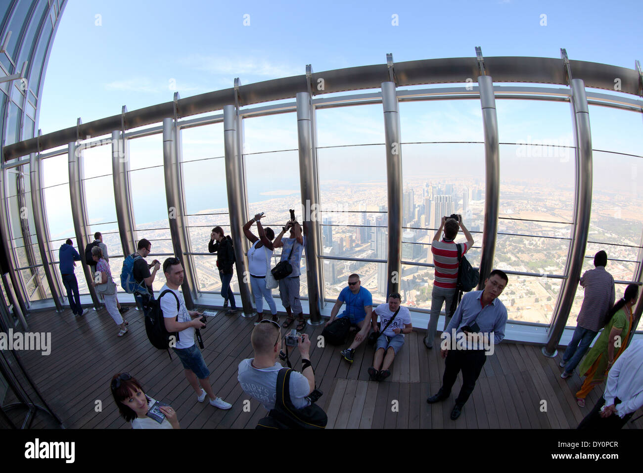 Innenstadt, Dubai, anzeigen, Plattform, Wolkenkratzer, Deck, Burj Khalifa, Burj park Stockfoto