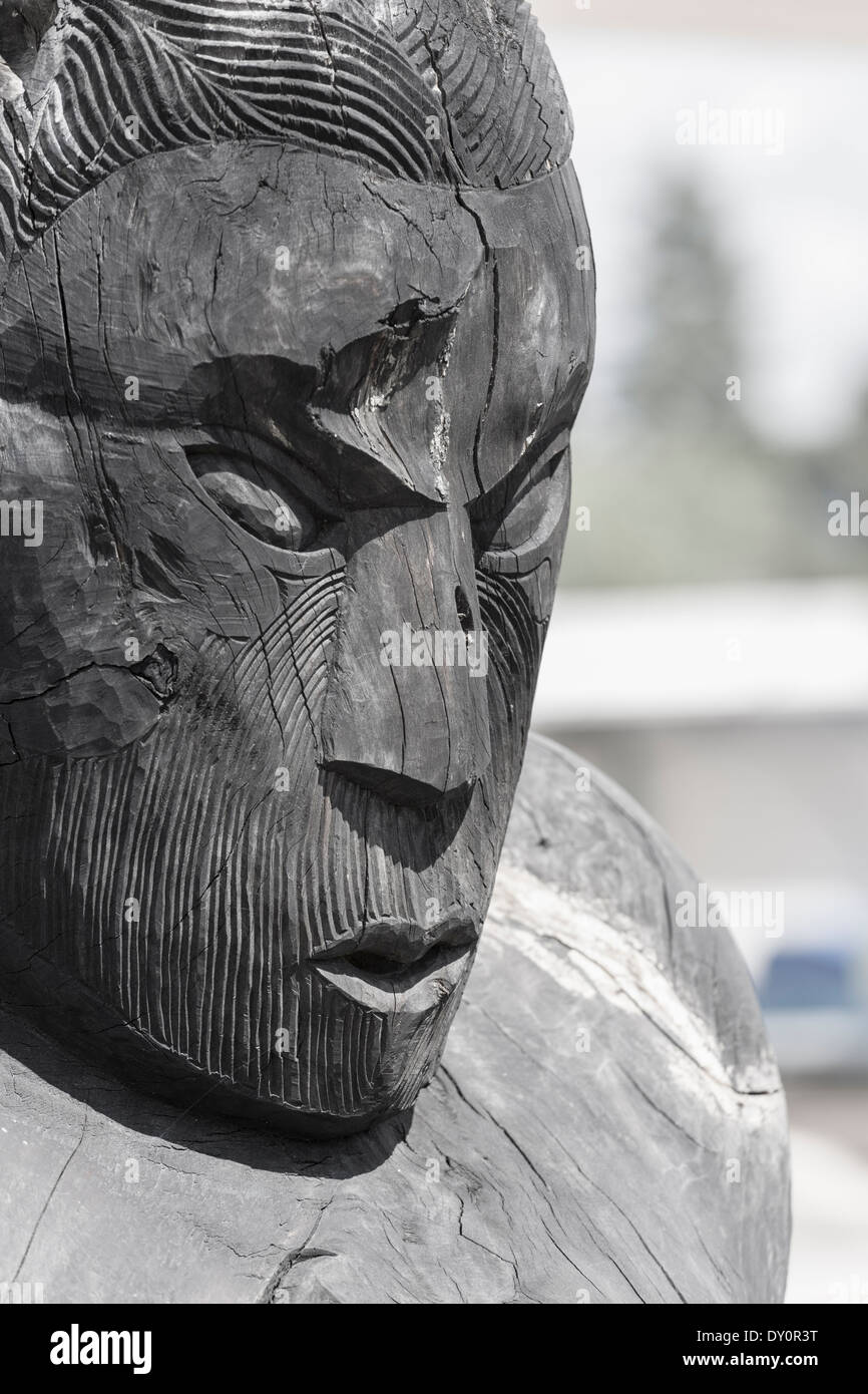 Maori Statue Te Puia Maori-Kunst und Kunsthandwerk-Institut, Rotorua, Neuseeland Stockfoto