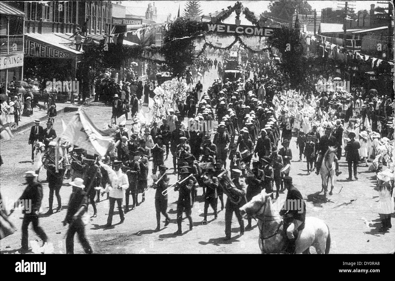 März von der Nord-Untersetzer - März Kempsey, New South Wales, 1916 von Angus McNeil Stockfoto