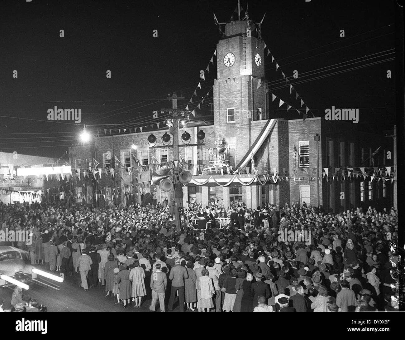 Krönungsfeierlichkeiten Rockdale Rathaus, Sydney, 1953 / Fotograf Australian Photographic Agency Stockfoto