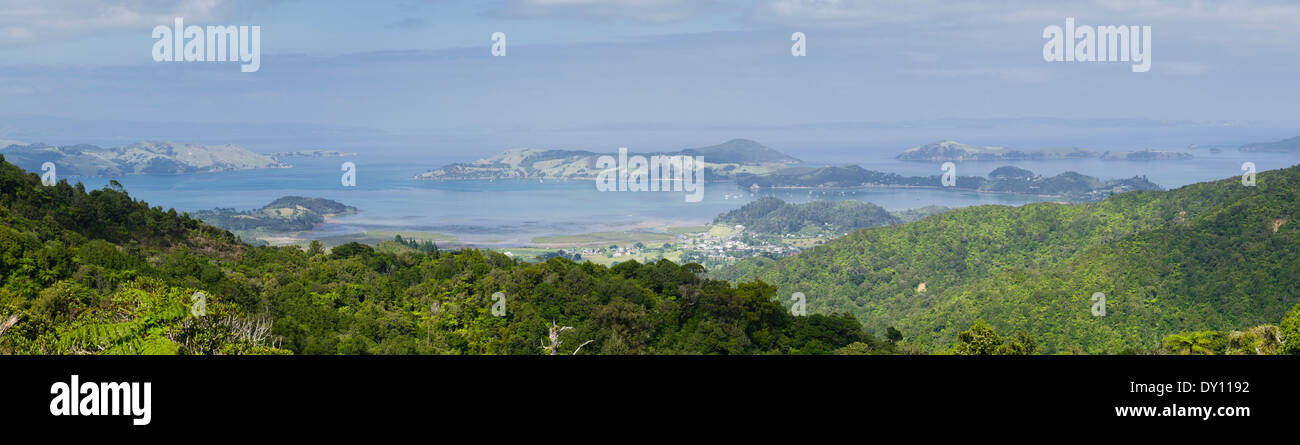 High-Angle Ansicht von Coromandel von der Münster-Straße auf der Coromandel Peninsula, Neuseeland Stockfoto