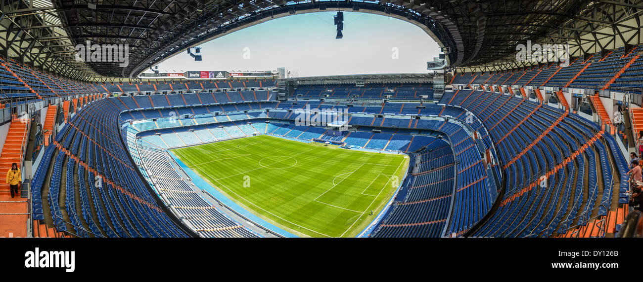 Estadio Santiago Bernabeu ist ein All-Sitzer Fußballstadion in Madrid, Spanien Stockfoto