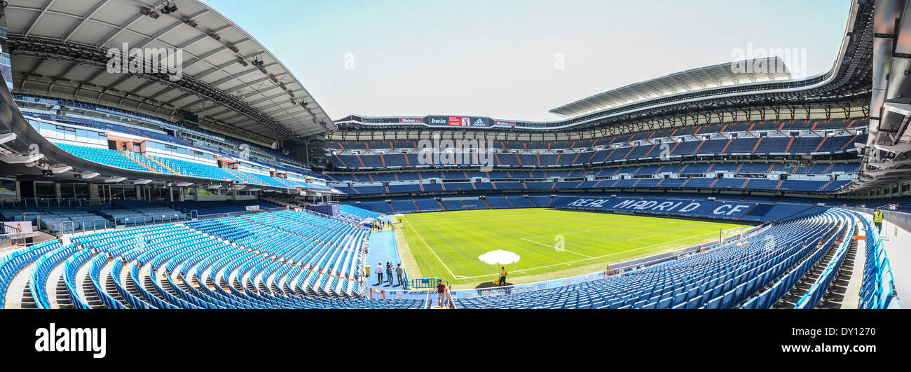 Estadio Santiago Bernabeu ist ein All-Sitzer Fußballstadion in Madrid, Spanien Stockfoto