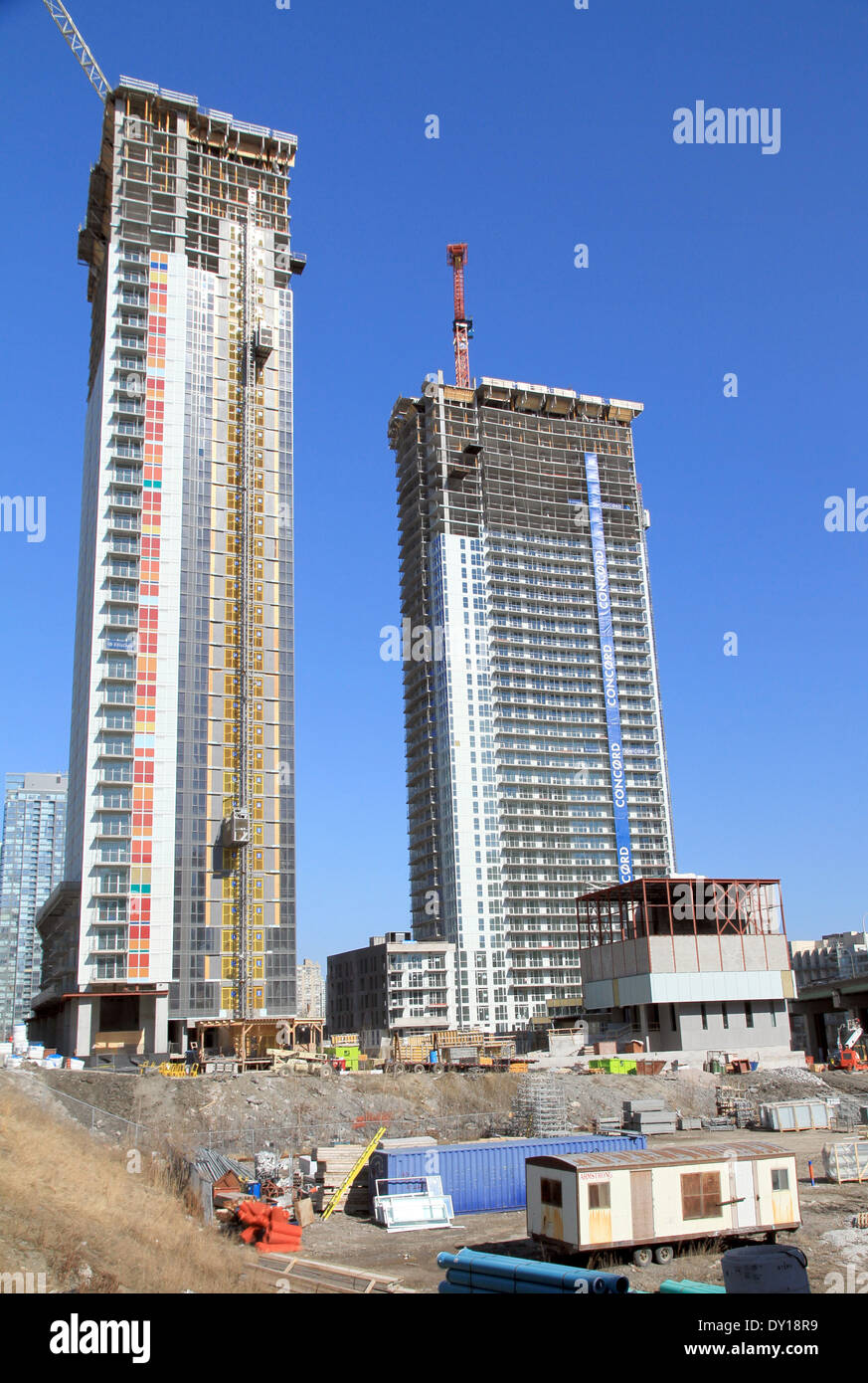 Zwei neu entwickelte Eigentumswohnung Gebäude in Toronto, Kanada Stockfoto