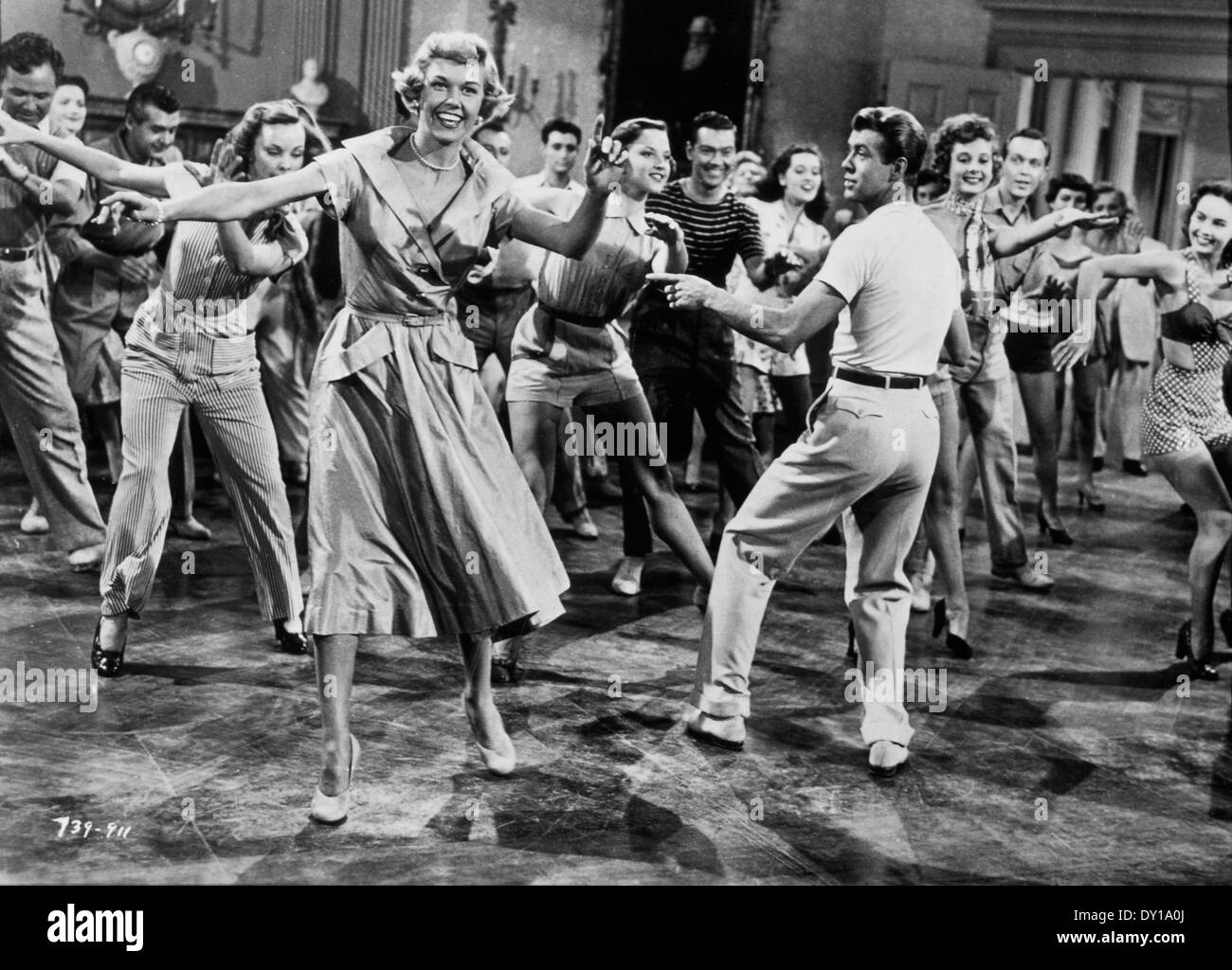Doris Day und Gordon MacRae, am Set des Films "Tea for Two", 1950 Stockfoto