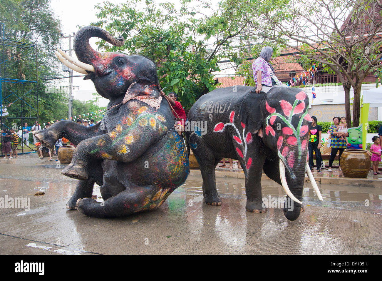 Songkran Festival wird in einer traditionellen Tag des neuen Jahres vom 13. April bis 15 gefeiert. Stockfoto