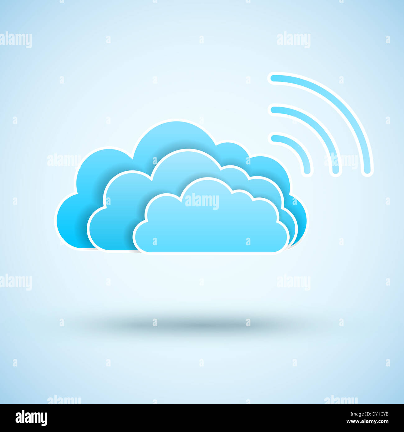 Wolke mit Wifi-symbol Stockfoto