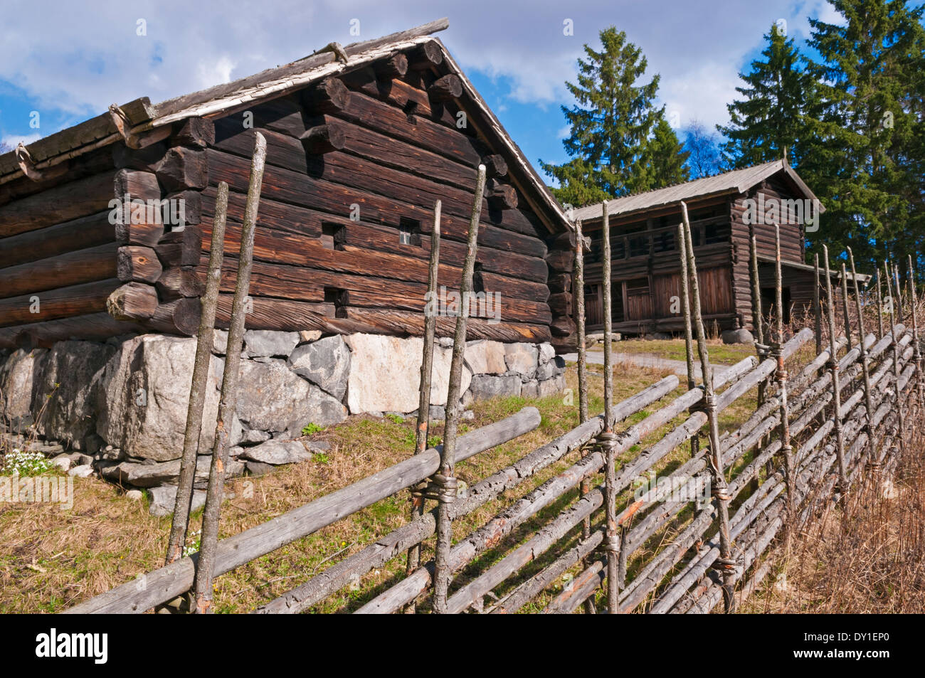 Alvros Gehöft Skansen Freilichtmuseum Djurgarden Insel Stockholm Schweden Stockfoto