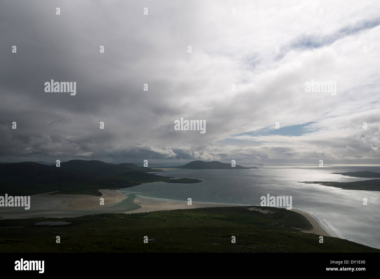 Tràigh Sheileboist Strand und Ceapabhal (Toe Head - Gob ein Tobha), Beinn Dhubh, Harris, Western Isles, Schottland, UK Stockfoto