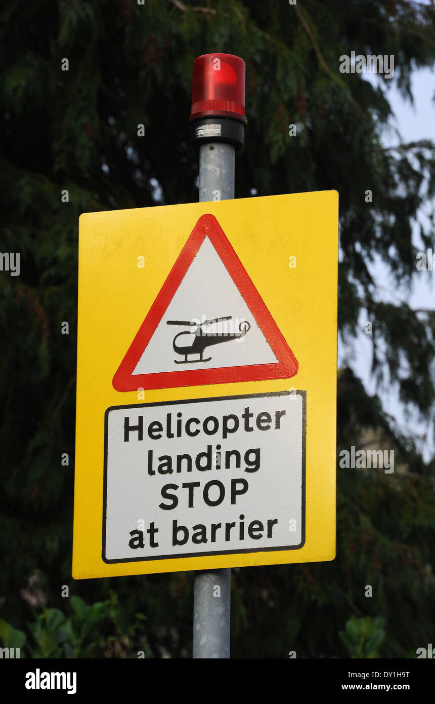 Hubschrauber-Landung Zeichen, UK Stockfoto