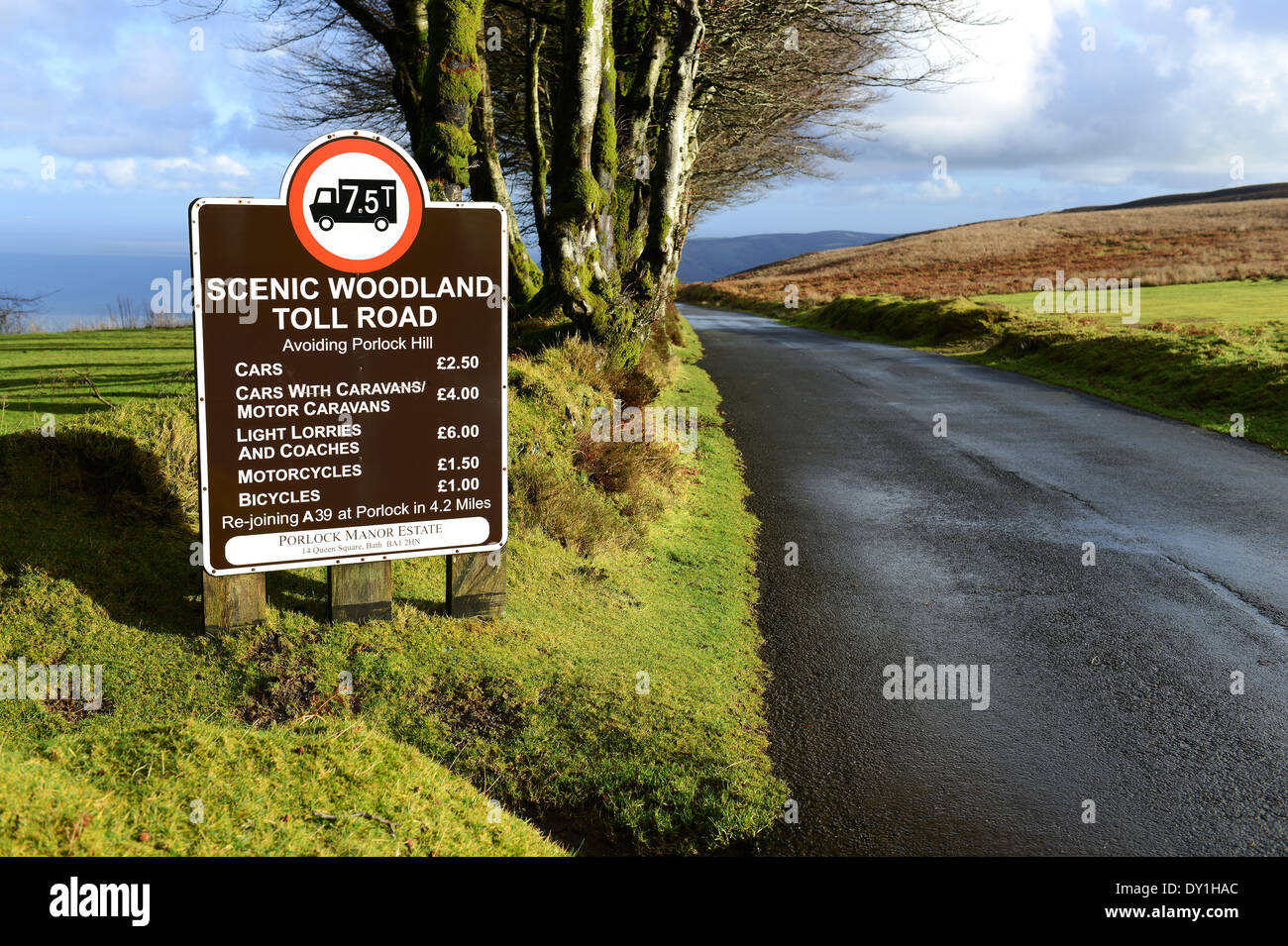 Mautstraße, Privatstraße, erfordern Zahlung zu bedienen, UK Stockfoto