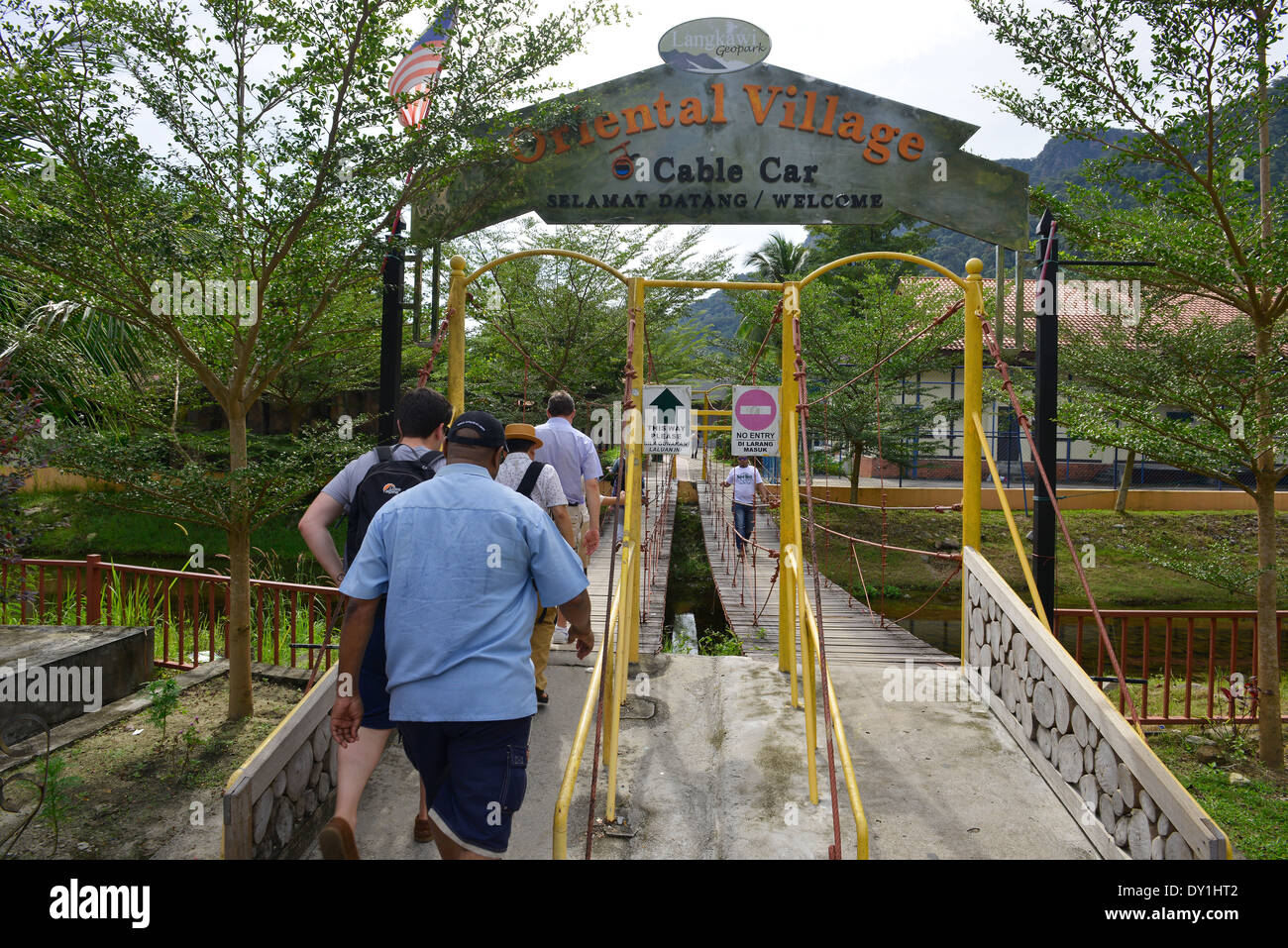 Langkawi Cable Car Eingang oder Panorama Langkawi Cable Car in der Insel Langkawi, Kedah, Malaysia. Stockfoto