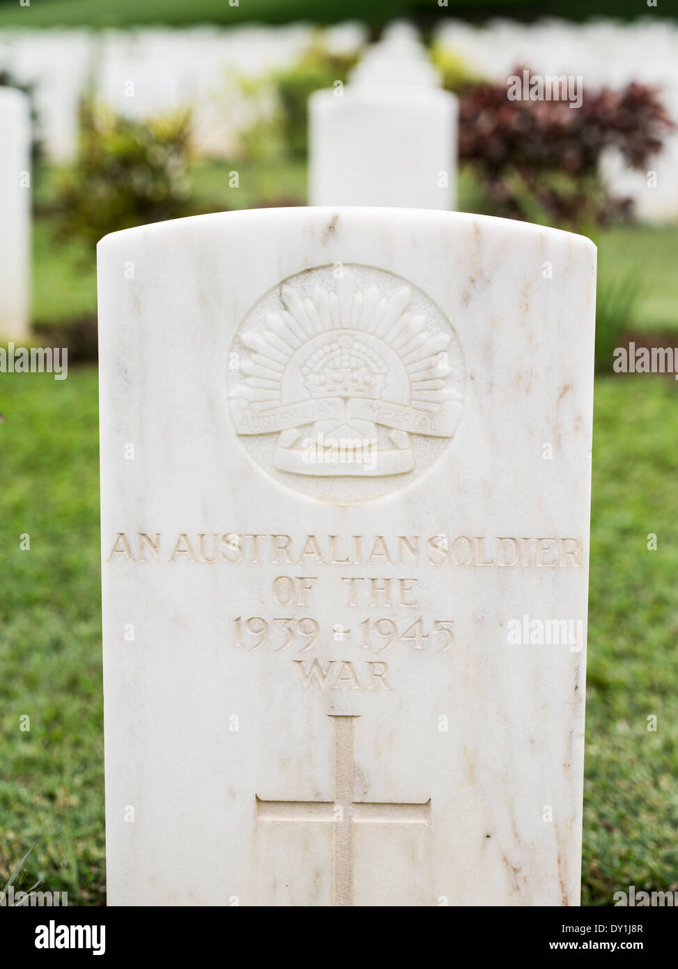 Bomana War Cemetery, 4000 PNG und australische WWII Soldaten begraben. Port Moresby, Papua-Neu-Guinea. Stockfoto