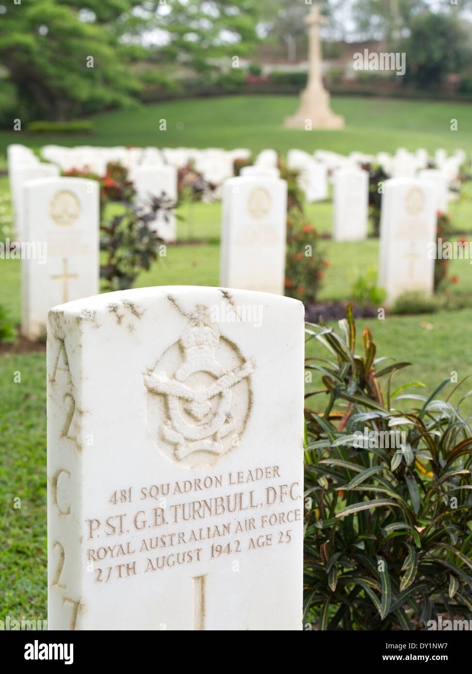Bomana War Cemetery, 4000 PNG und australische WWII Soldaten begraben. Port Moresby, Papua-Neu-Guinea. Stockfoto