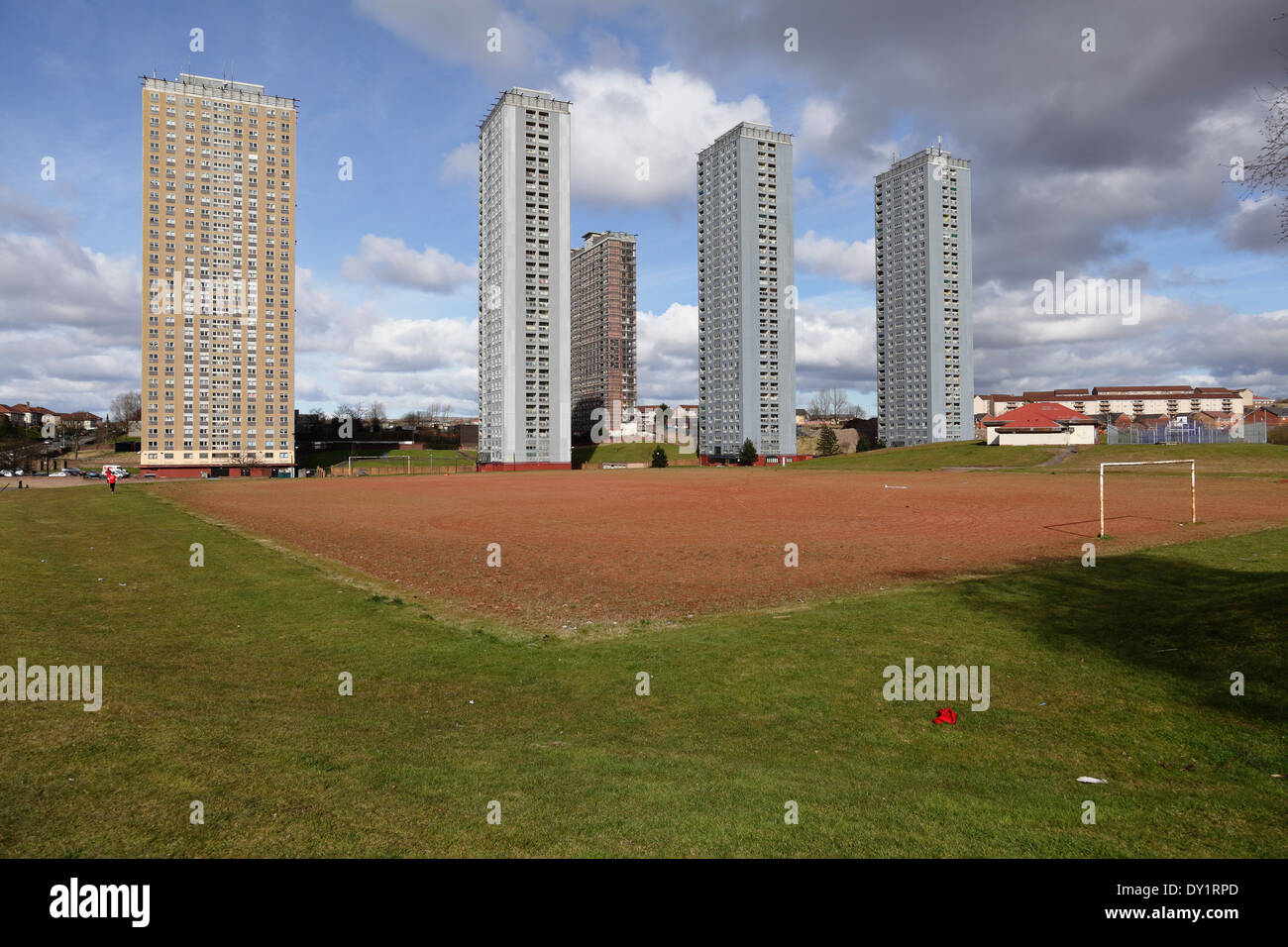 Red Road, Glasgow, Hochhäuser am Petershill Drive, Balornock, Schottland, Großbritannien Stockfoto