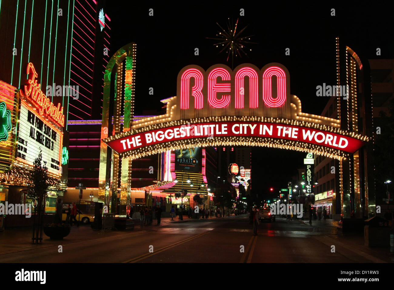 Reno, Nevada. Der selbsternannte größte Kleinstadt auf dem Welt-Foto von Jen Lombardo Stockfoto