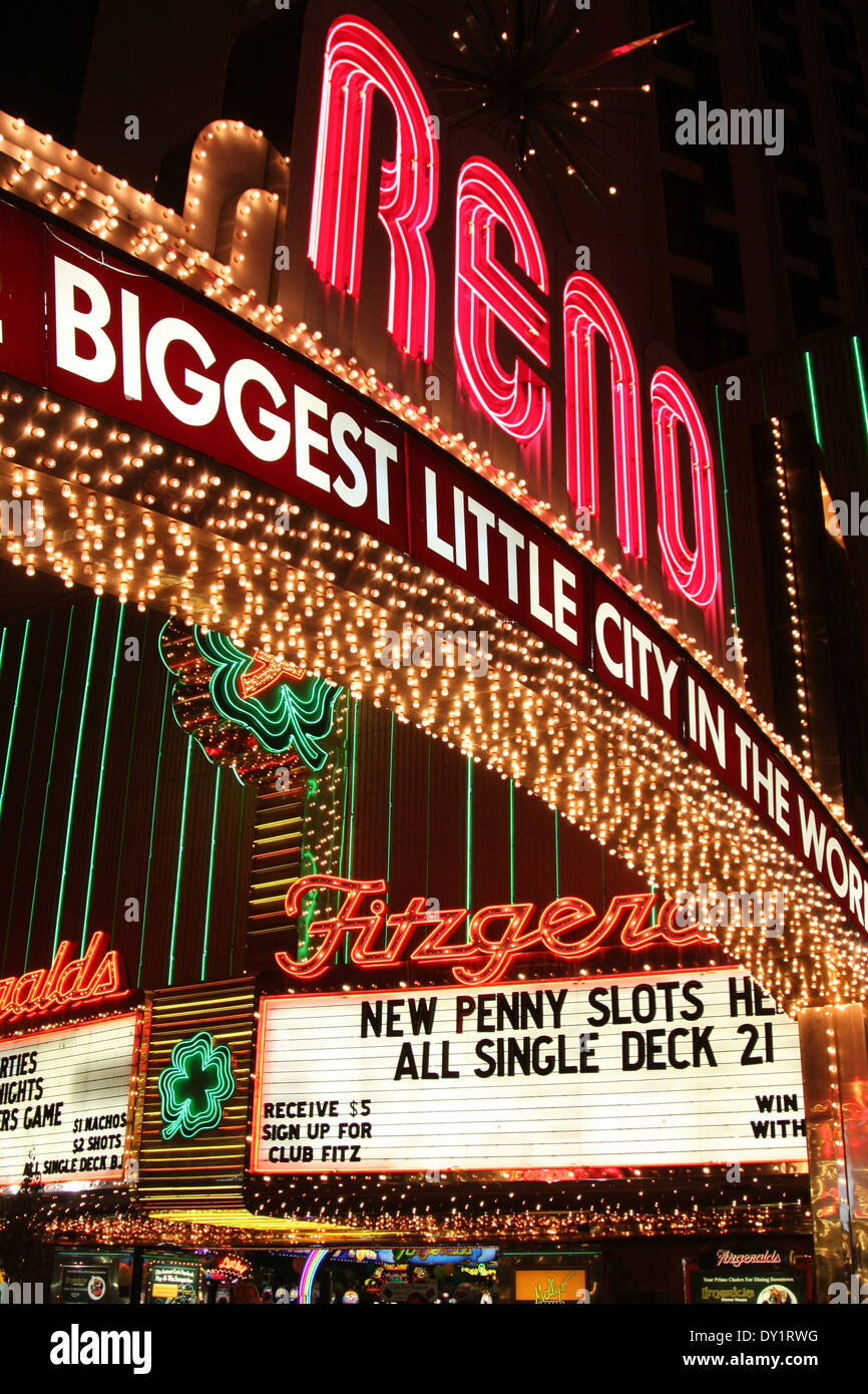 Reno, Nevada. Der selbsternannte größte Kleinstadt auf dem Welt-Foto von Jen Lombardo Stockfoto