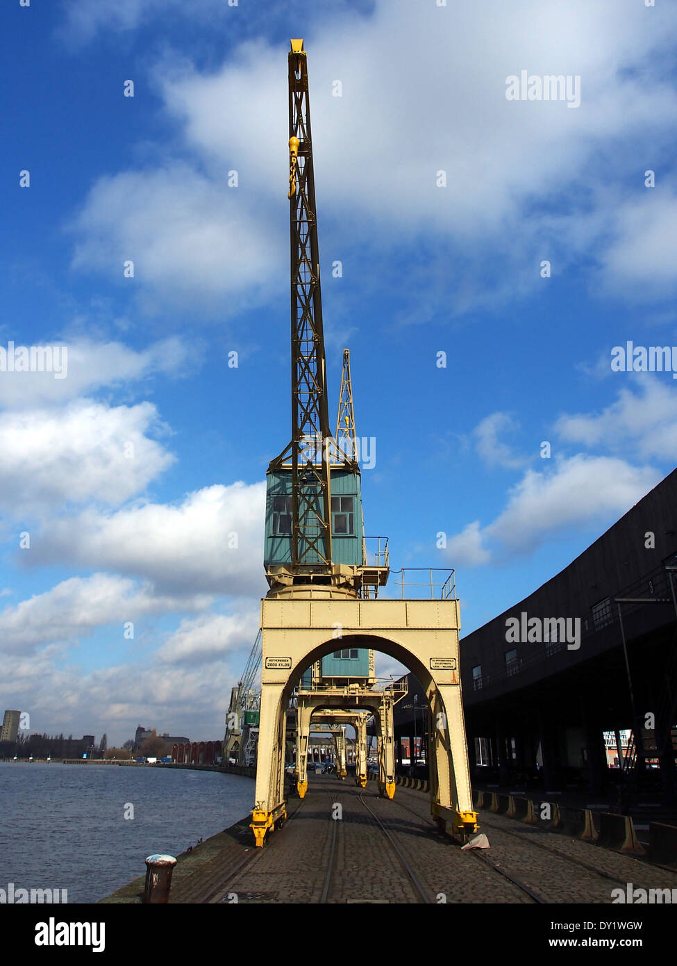 Alten Hafenkräne im Hafen von Antwerpen, Pic-037 Stockfoto