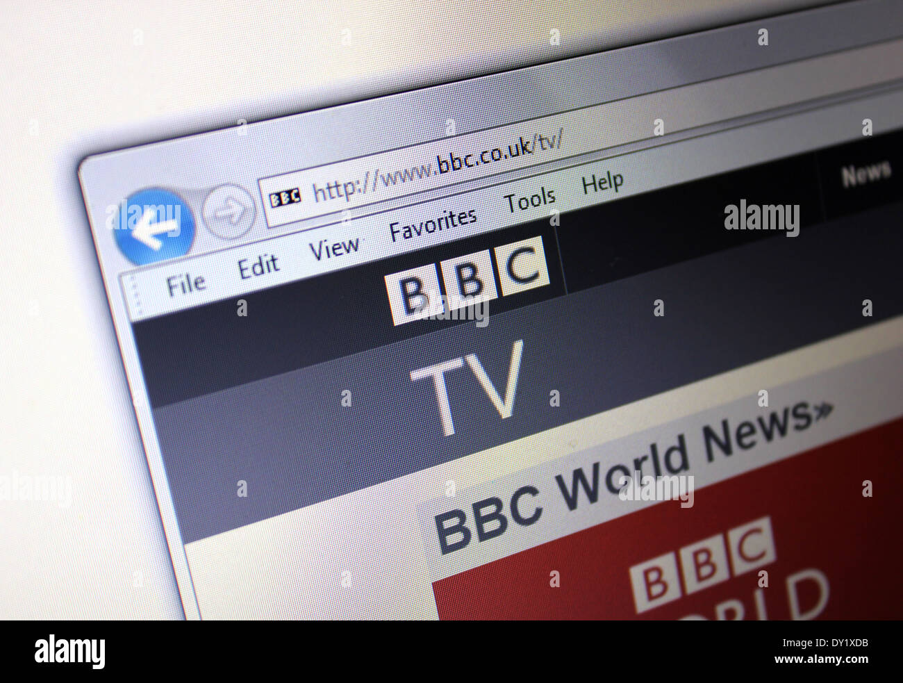 BBC-TV-website Stockfoto