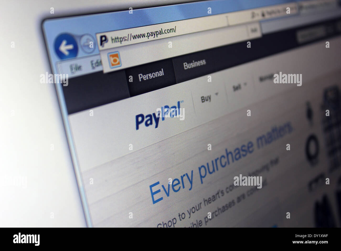 PayPal-website Stockfoto