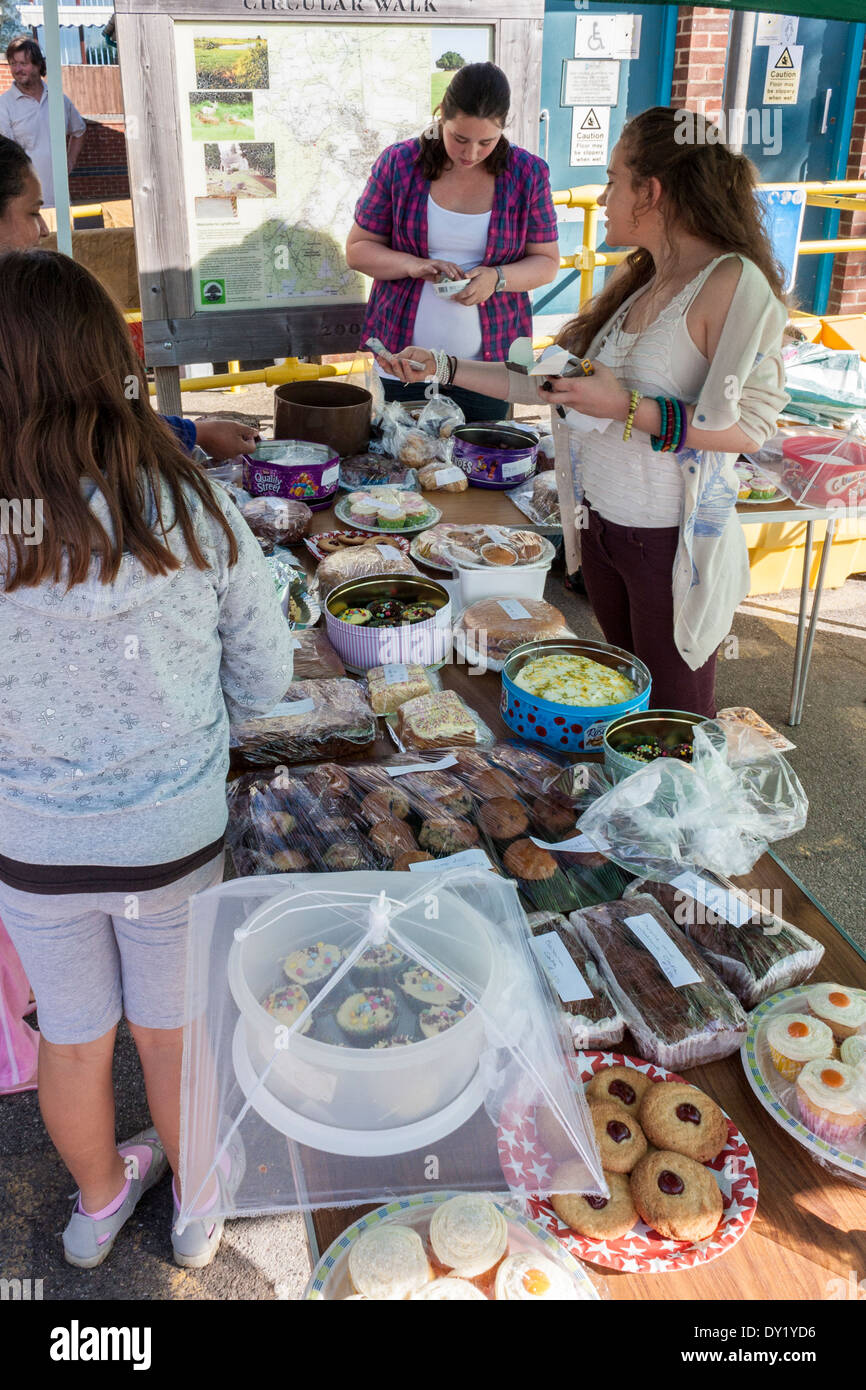 Eine Gemeinde Kuchen Verkauf Spendenaktion im Freien Stockfotografie - Alamy