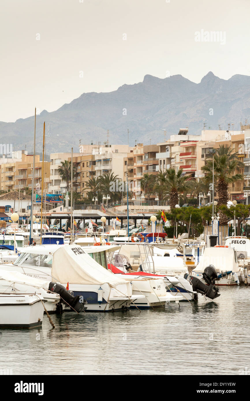 Segel-Yachten in der Marina, Garrucha, Almeria Andalusien Mittelmeerküste, Spanien Europa Stockfoto