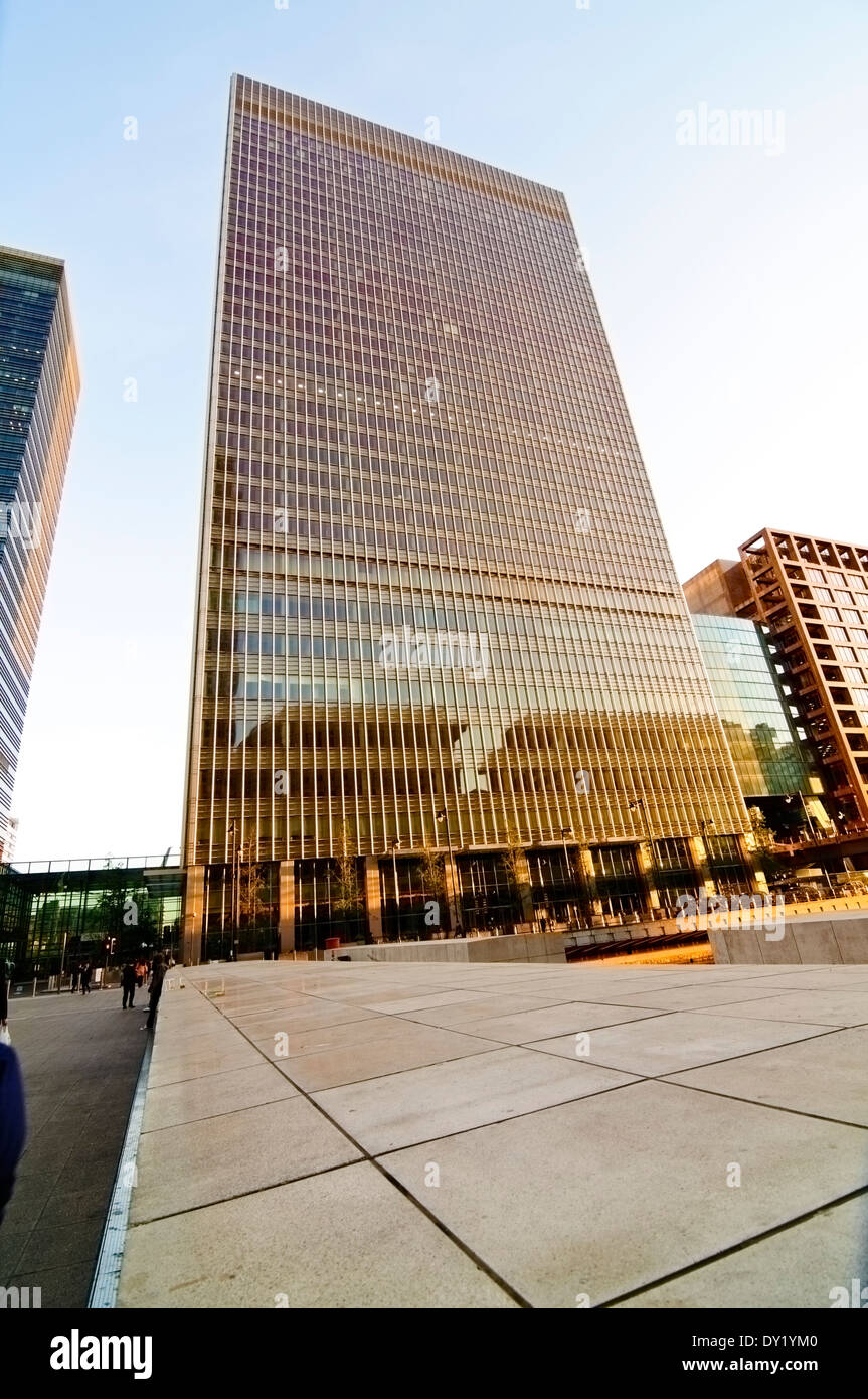 Wolkenkratzer in Canary Wharf, 25 Bank Street, London Stockfoto