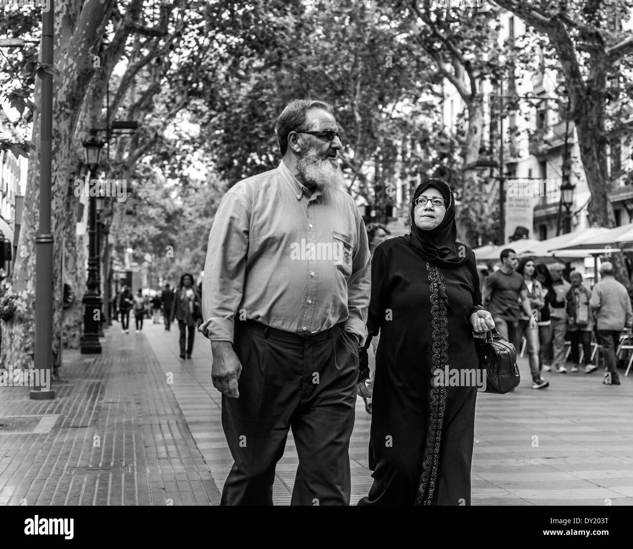 Menschen auf der Straße - Barcelona Stockfoto