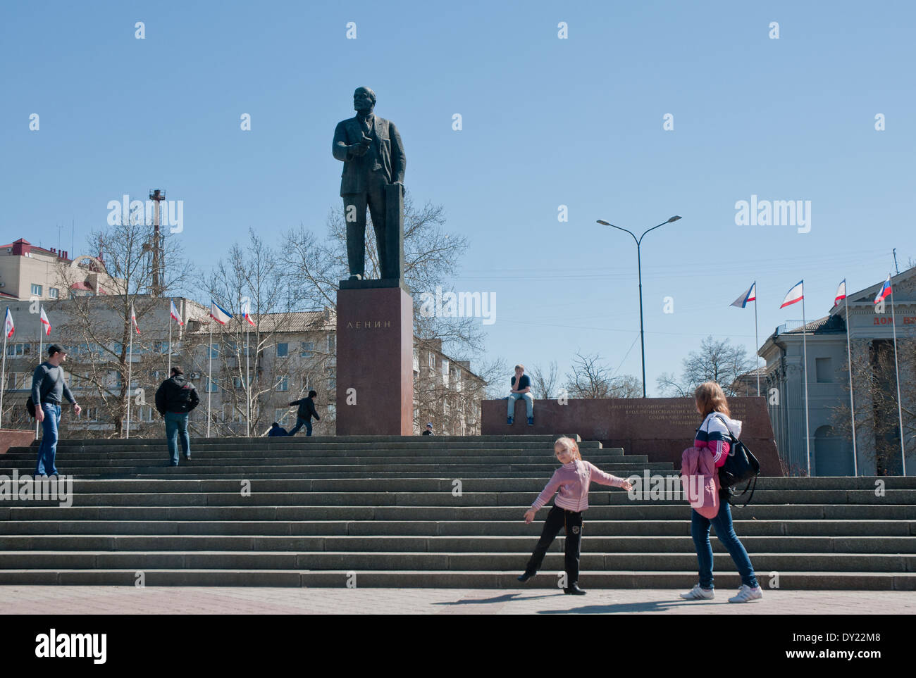 Lenin-Denkmal in Simferopol Krim 2014 Krise Stockfoto