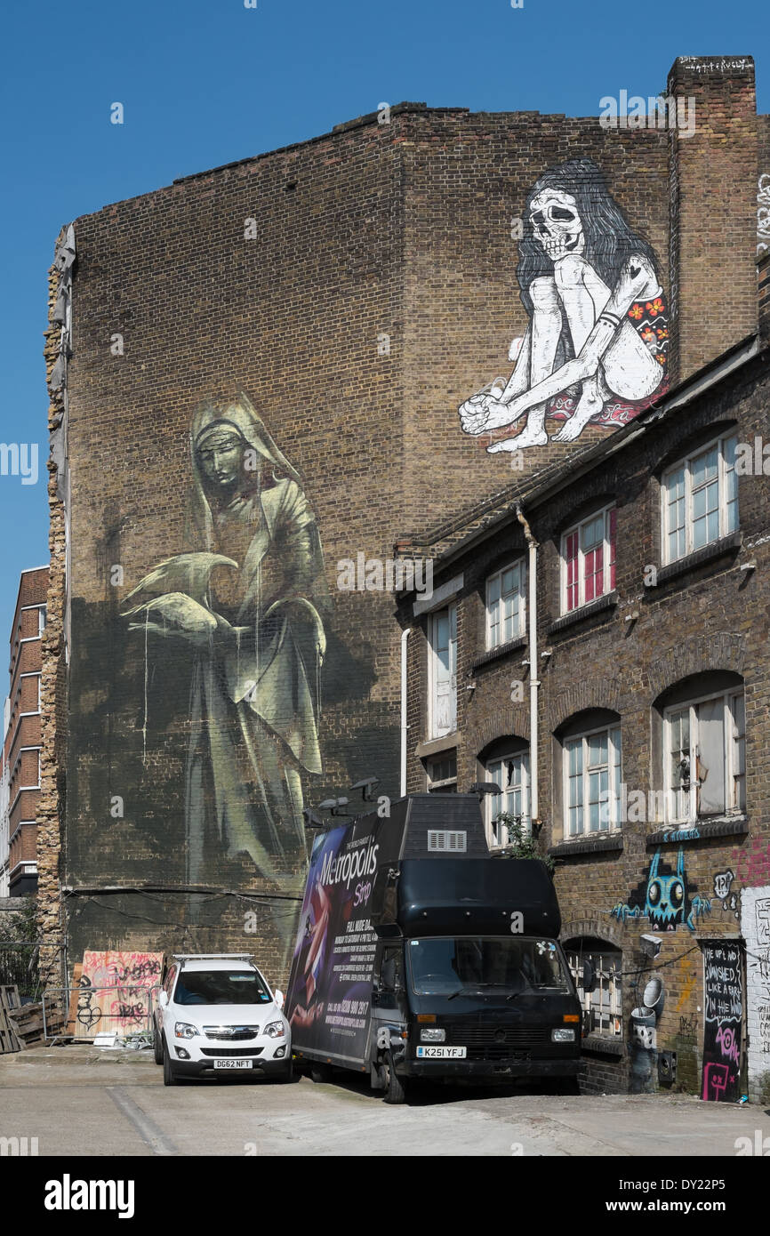 Street-Art in Shoreditch, London Stockfoto