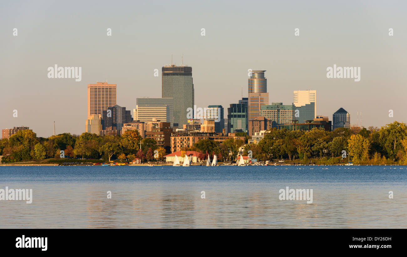 Skyline von Minneapolis, Minnesota. Stockfoto