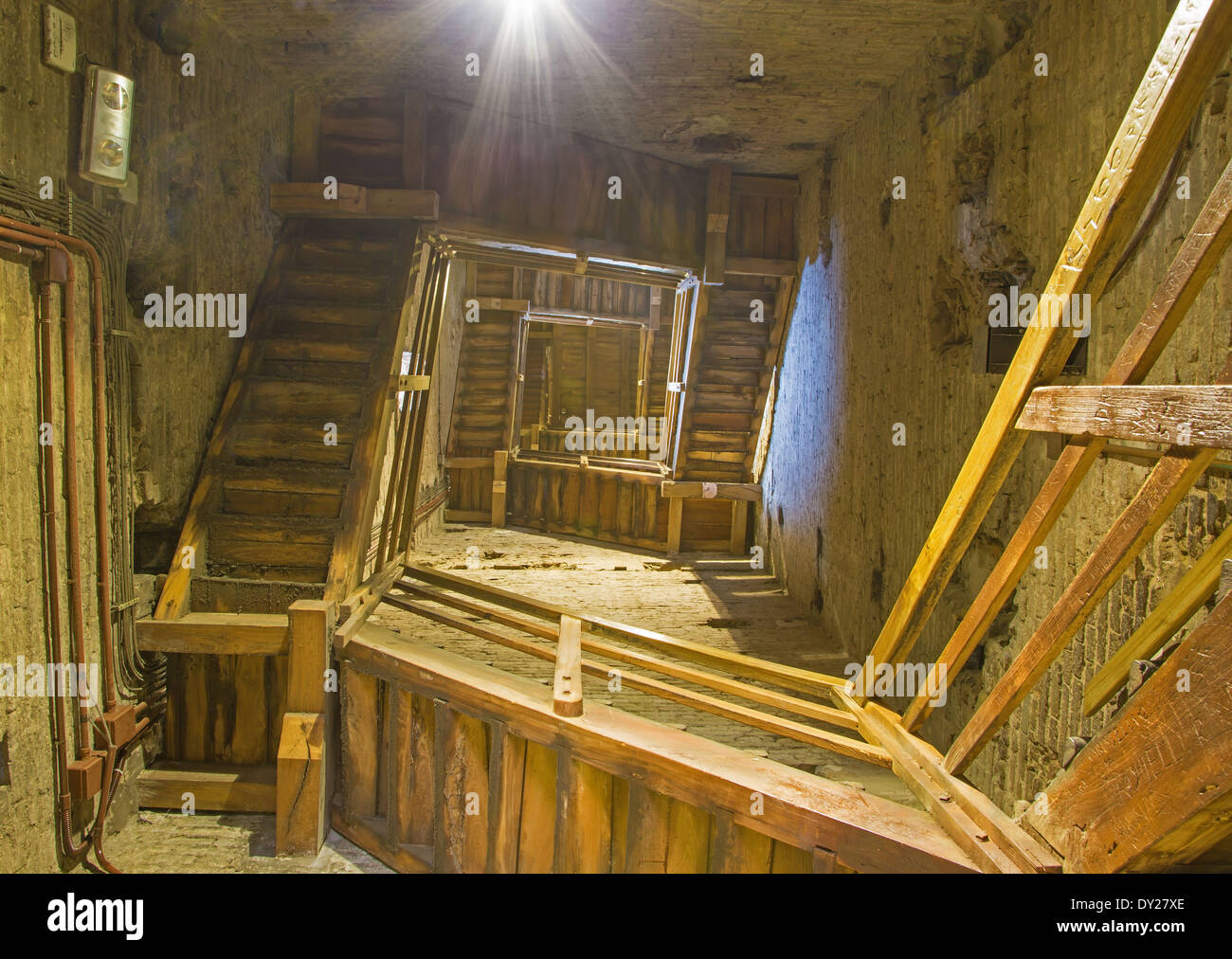 Bologna - Treppe von Torre Asinelli Stockfoto